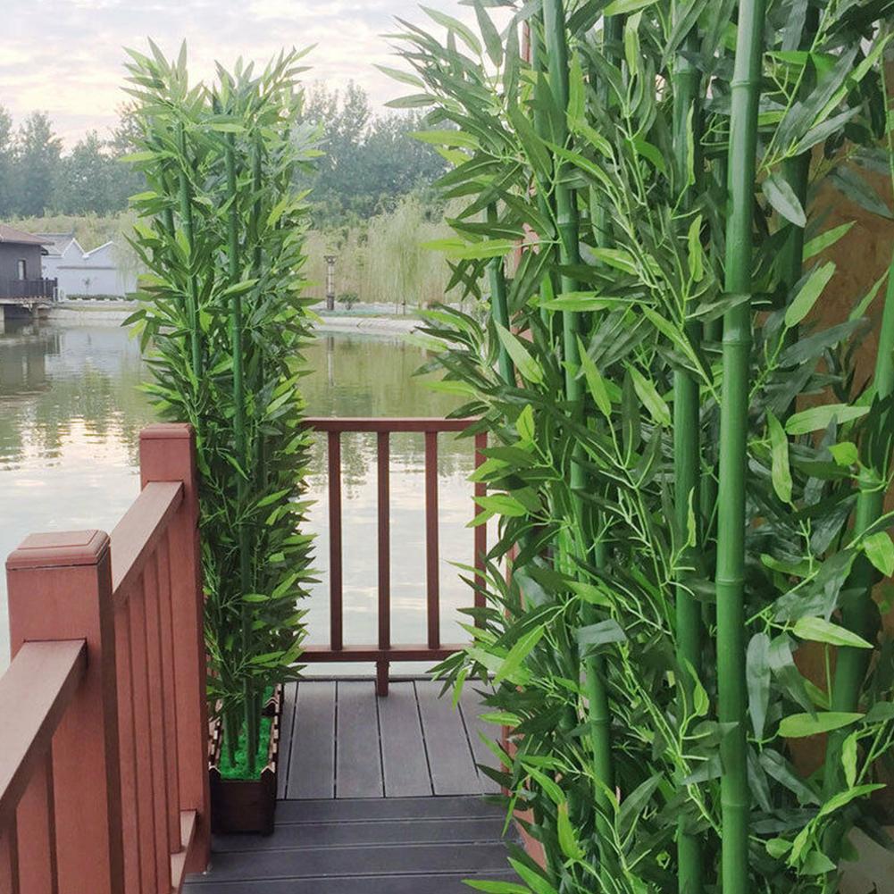 Ficus Lyrata Tree - 10 stuks kunstmatige groene bamboebladeren nep