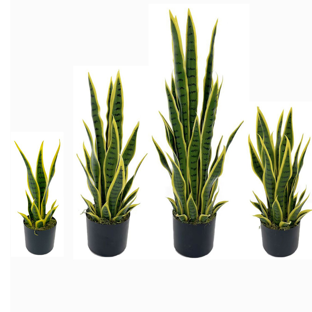 Ficus Lyrata Tree - 40-100cm Kunstmatige Sansevieria Slangplant Met Zwarte
